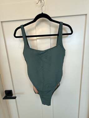 J.Crew Re-Imagined Ribbed Square Neck One-Piece Swimsuit